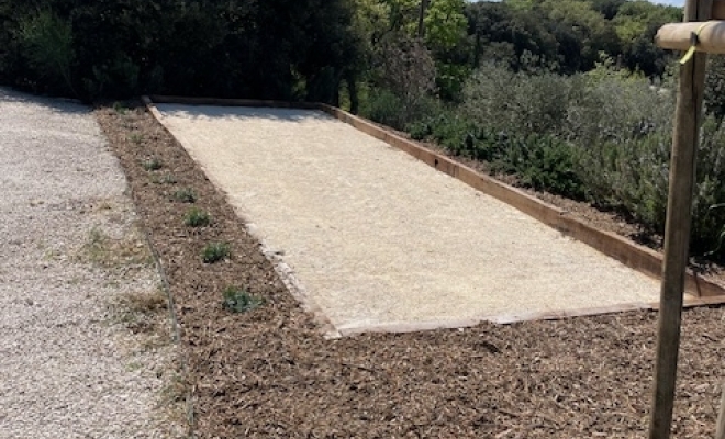 Construction terrain de pétanque, Saint-Paul-Trois-Châteaux, DESIGN'PAYSAGE